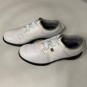 FootJoy White Leather Golf Shoes with Bolo Adjust 6M